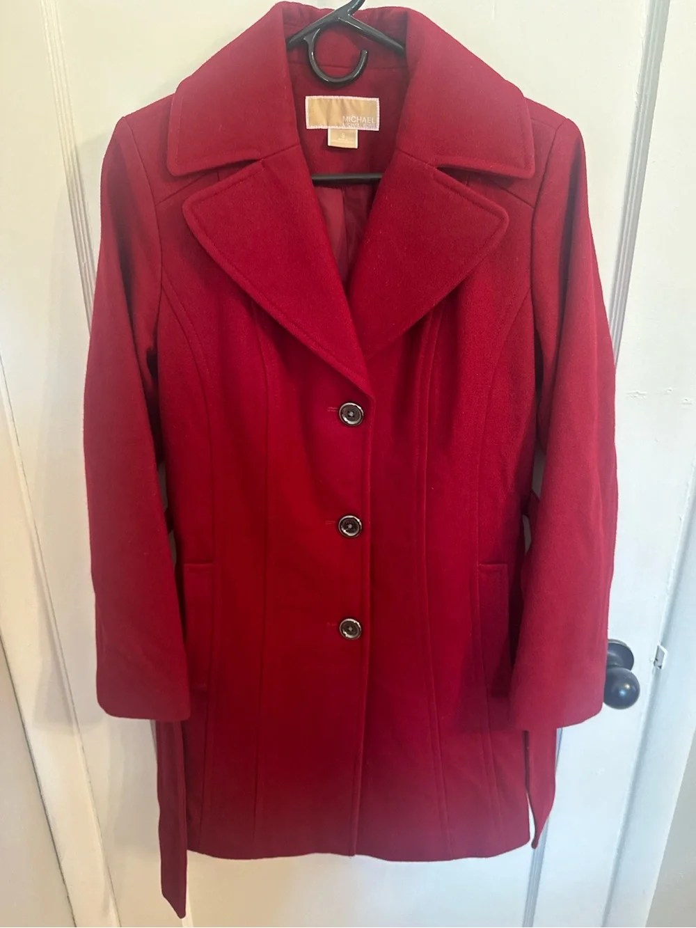 Michael Kors Red Wool Coat